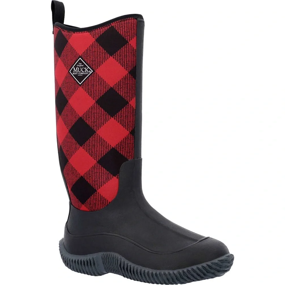 The Original Muck Boot Company Hale Tall Waterproof Boots Red Black Checkers- 5W